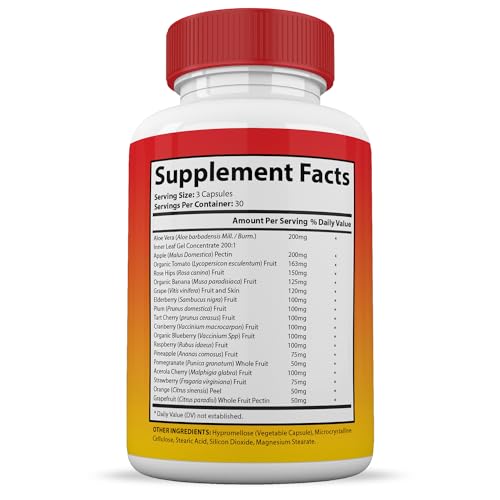 (4 Pack) Vital Fruits and Veggies Supplement Whole Food Red & Green Superfoods